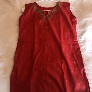 Coral colored Kurta (Indian attire)